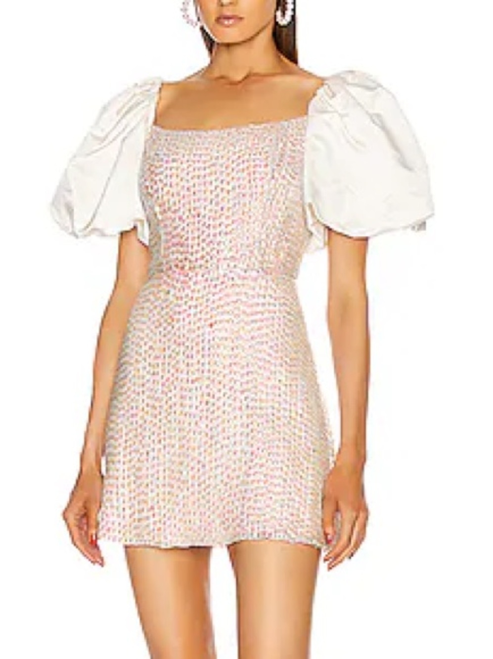 NWT Markarian Cupid Puff Sleeve Sequin Mini Dress Opal Sz 0